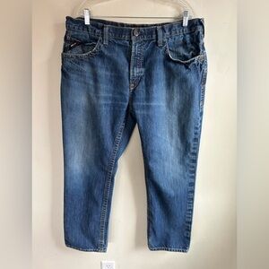 Ariat Work FR Jeans Mens 38x32 Blue M3 Loose Fit Flame Resistant Denim Safety